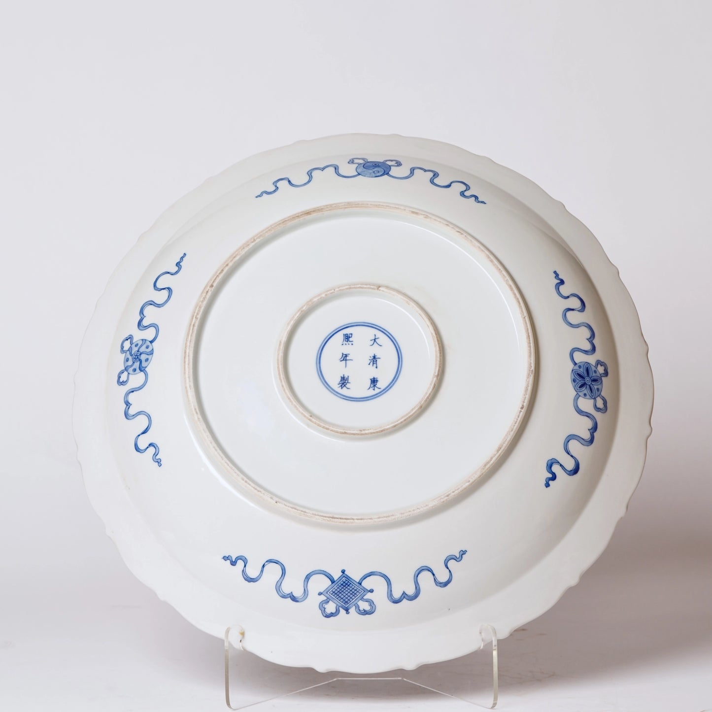 Blue and White Porcelain Bird and Flower Platter C889