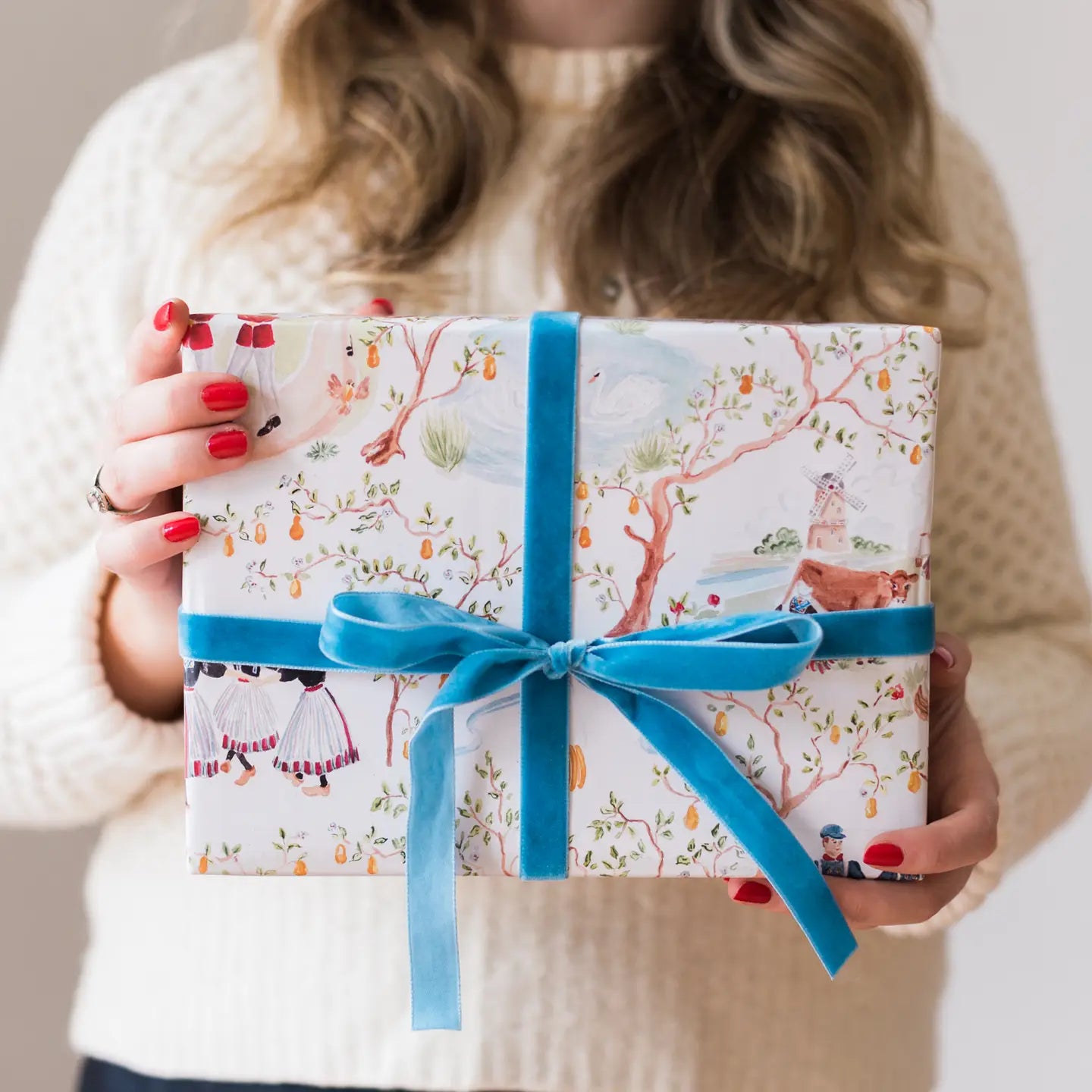 Christmas Toile Wrapping Paper Sheets