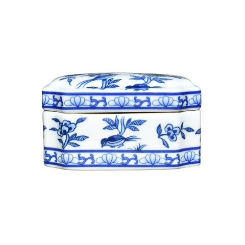 Blue & White Porcelain Chinoiserie Corner Box