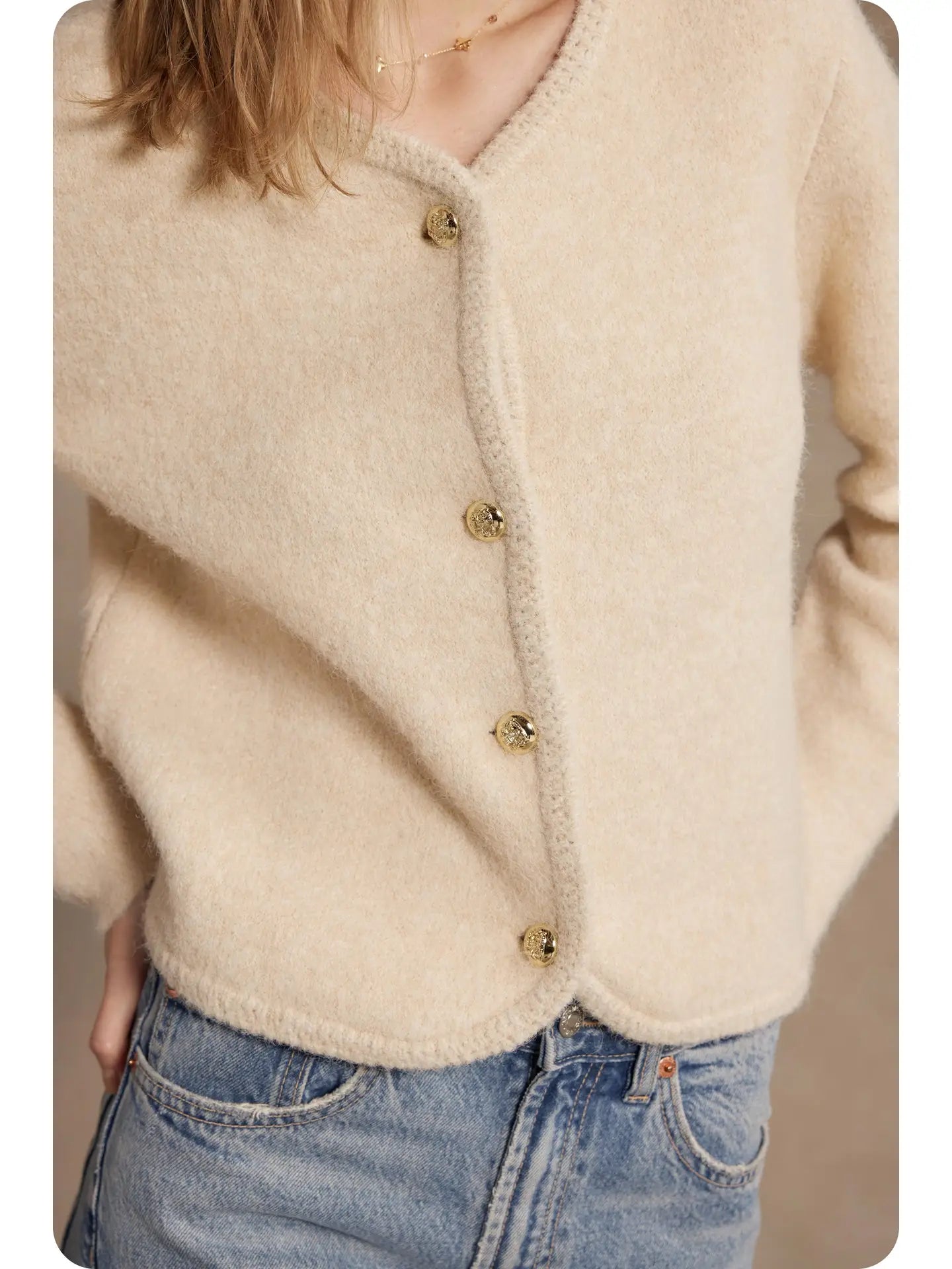 Button Down Cardigan | Cream