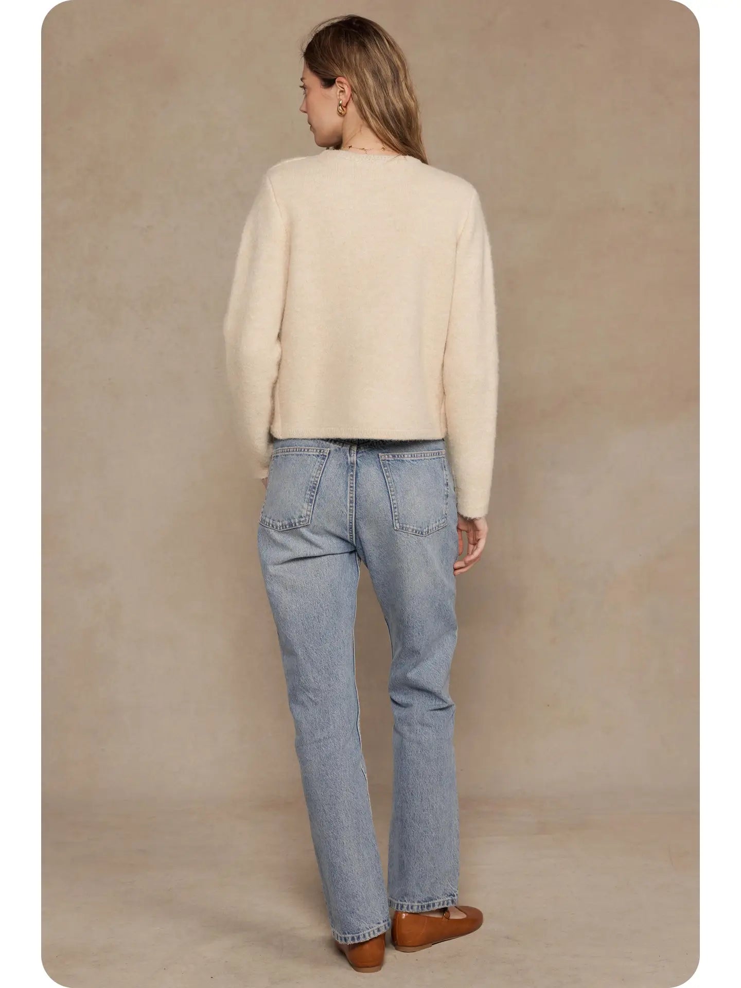 Button Down Cardigan | Cream