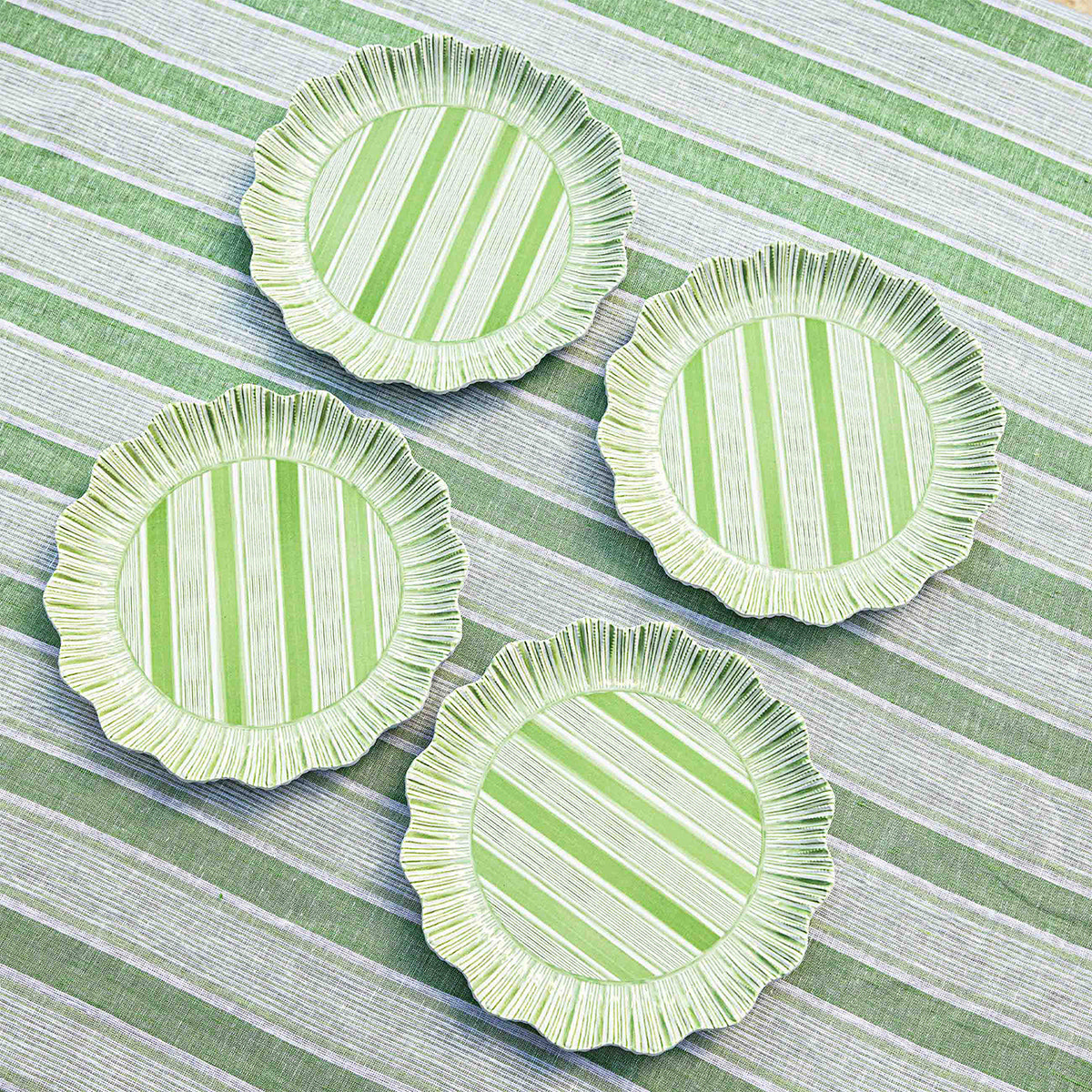 Cabana Stripe Melamine Dinner Plate Assorted Set/4 - Multi