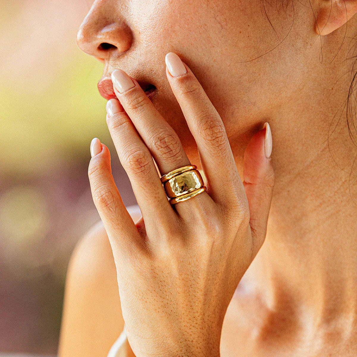 Cleopatra Slice Stacking Ring Set Gold ZCR36/710 - Size 6