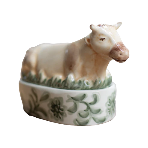 Cow Butter Dish- Green