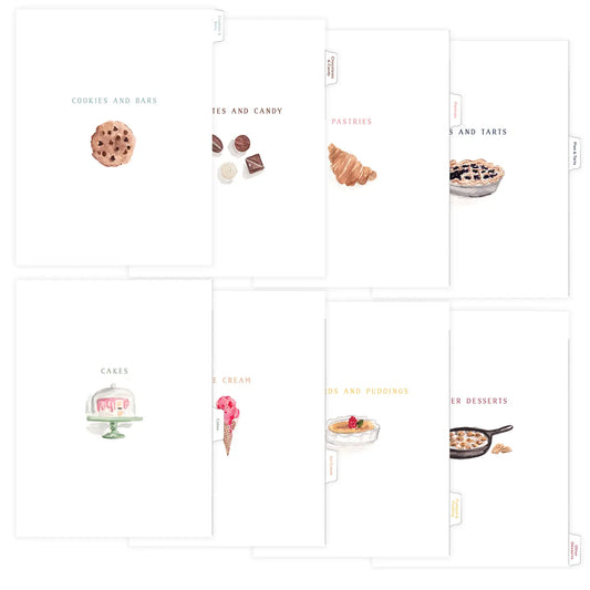 Dessert Recipe Binder Index Tab Dividers