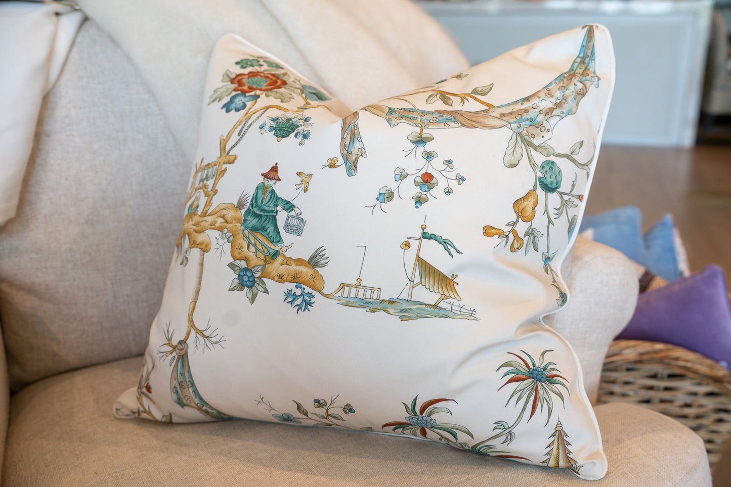 Cowtan & Tout Asian Motif Pillow