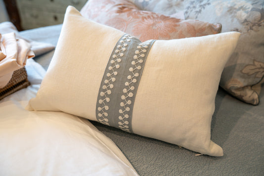 Ryan Studio Stone Grey Trim Pillow