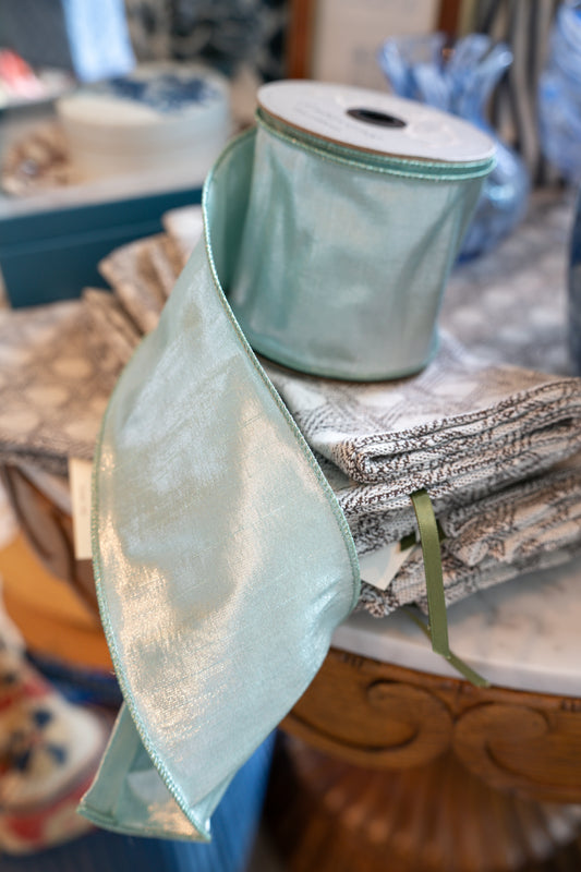 Gilded Dupion Celadon Ribbon | D. Stevens
