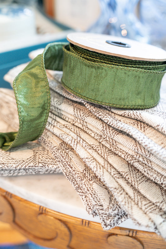 Metallic Dupion Olive | D. Stevens