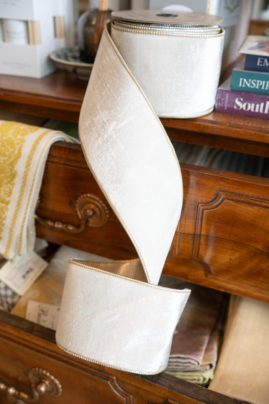 White Velvet Ribbon | D. Stevens