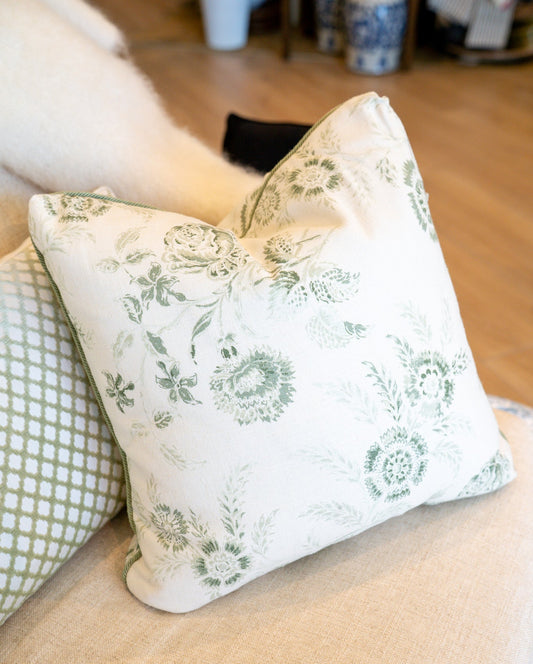 Celery Sage Floral Pillow