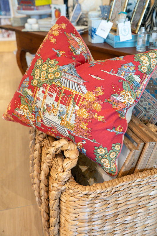 Red Scalamandre Print Pillow