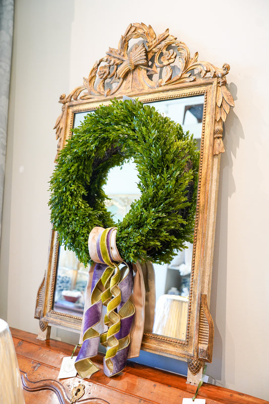 20th Century French Louis XVI Style Painted Giltwood Mirror 48" x 31"