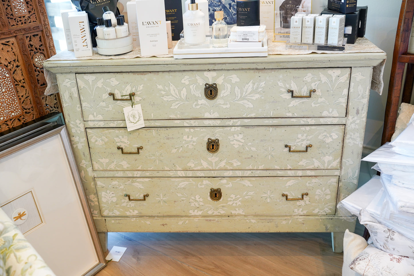 Antique Green Commode