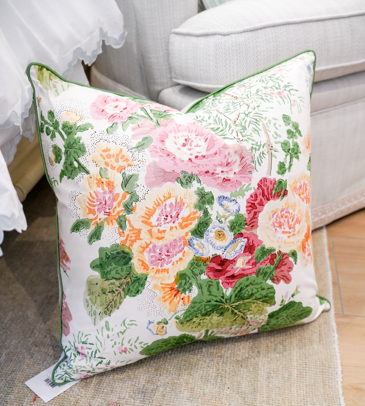 Lee Jofa Althea Blush Floral Print Pillow