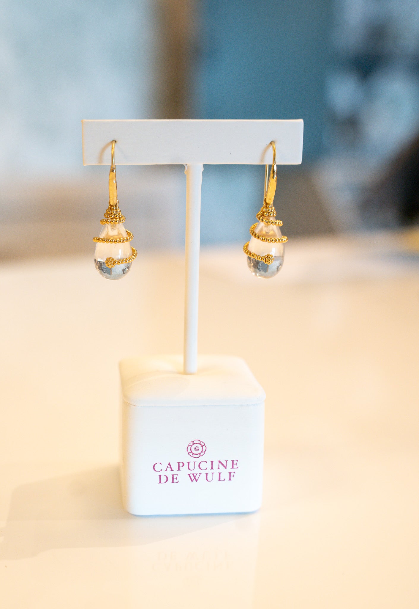 Lily Drop Earrings Clear Quartz ZLYE01/102