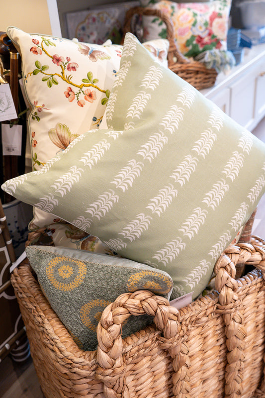 Chadduck Textiles Petite Frond Green 22x22 Pillows
