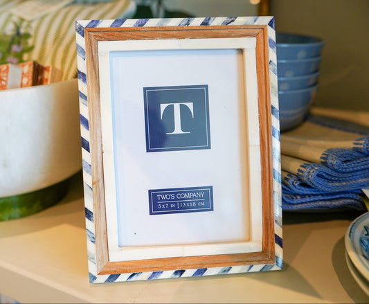 Blue and White Photo Frame 5x7
