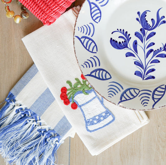 Flower Pot Napkins | Busatti | Zodiaco 320 Col 20