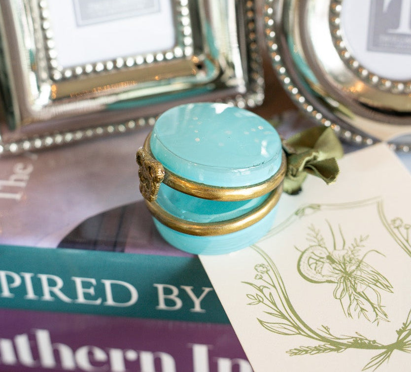 Miniature Round Opaline in Blue
