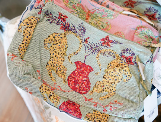 Cheetah Pair with Jar Cosmetic Pouch