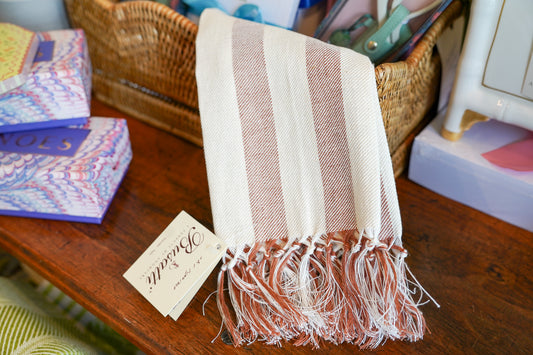Briscola Rigata Cream/Chocolate Brown Guest Towel | Busatti