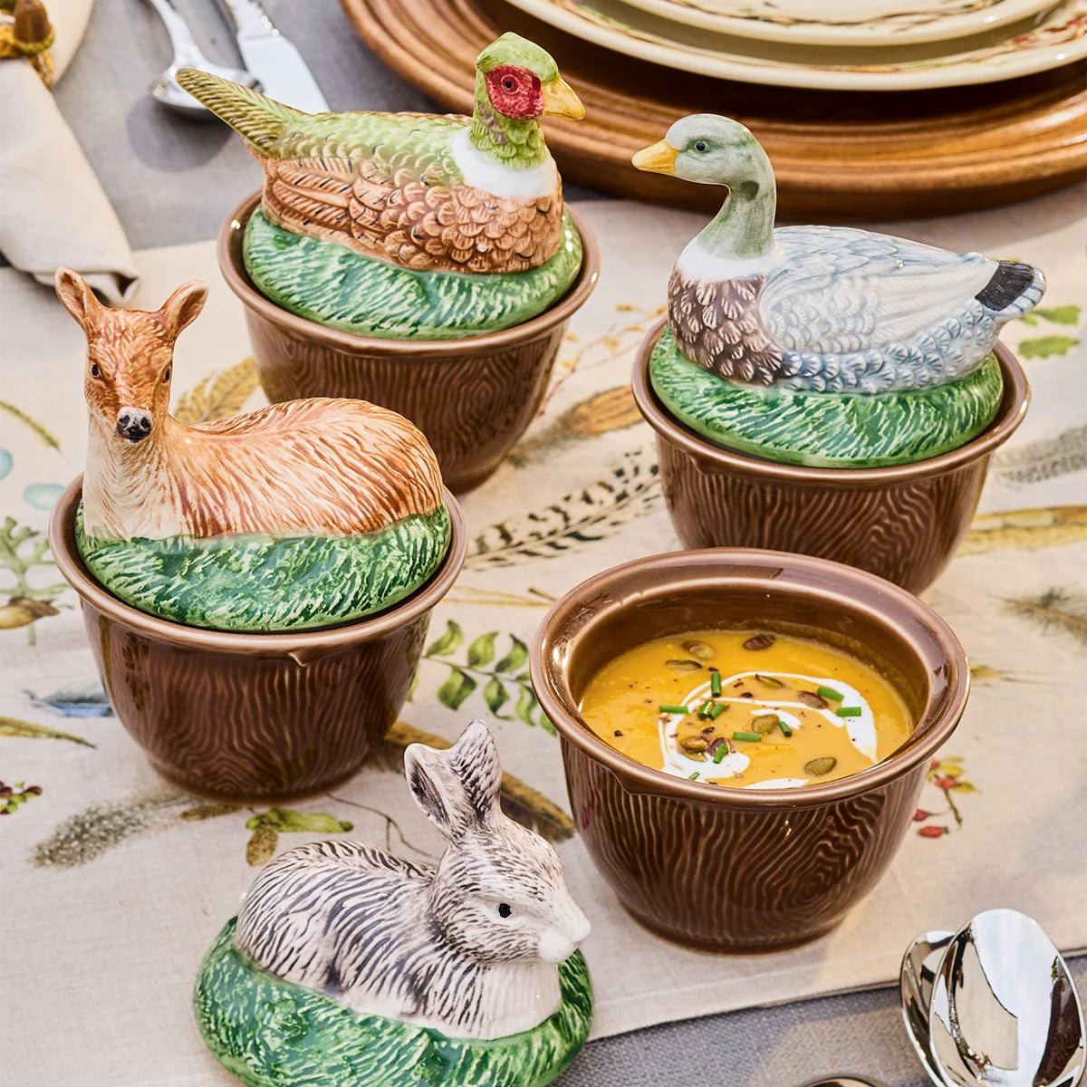 Forest Walk Rabbit Bowl with Lid | Multi