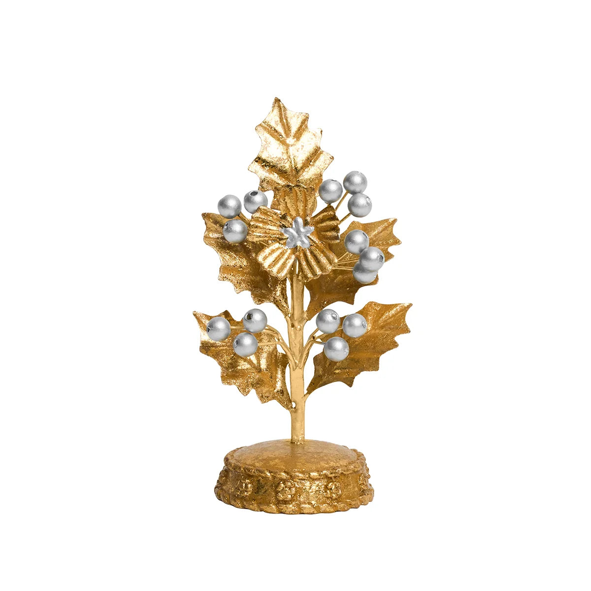 Forest Walk Holly Place Card Holder | Gold/Silver