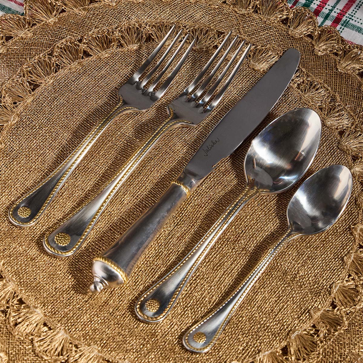 Berry & Thread 5pc Place Setting - Bright Satin with Gold