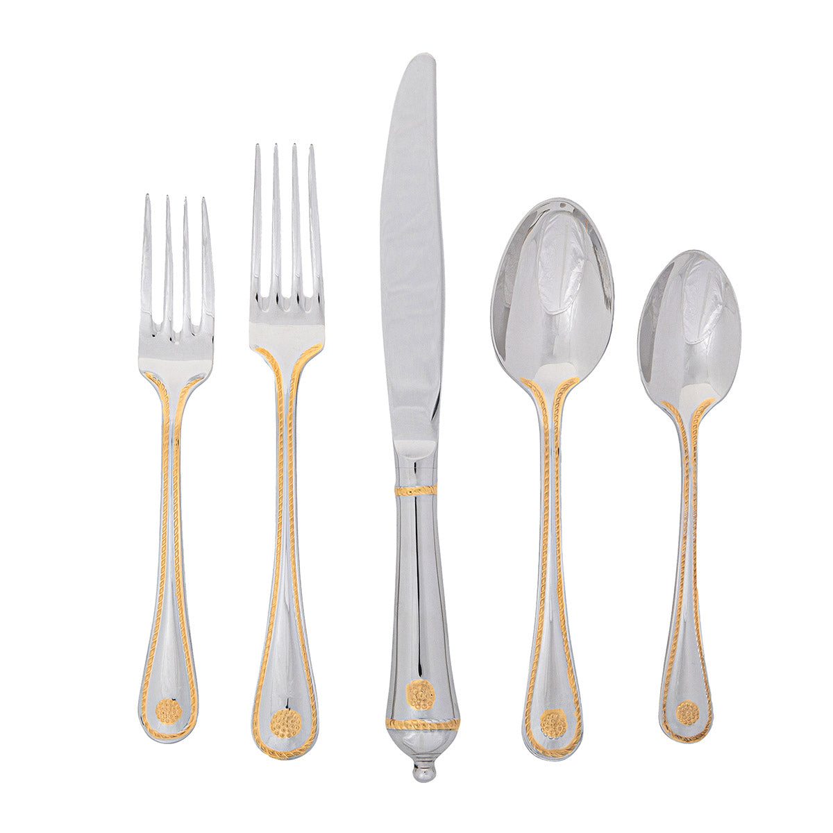 Berry & Thread 5pc Place Setting - Polished with Gold