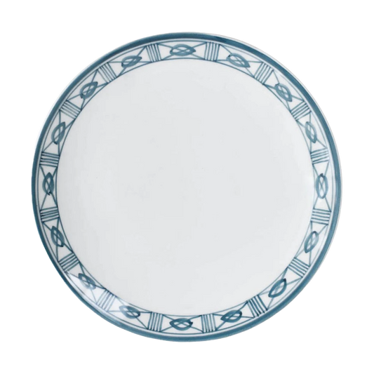 Lisbon Dinner Plate with Filigree Rim ~ hand painted | French Bleu