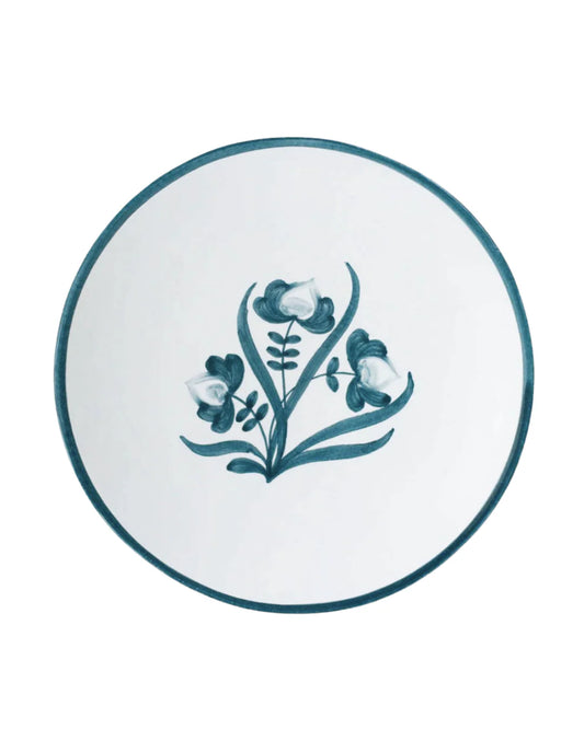 Lisbon Floral Salad Plate  ~ hand painted | French Bleu