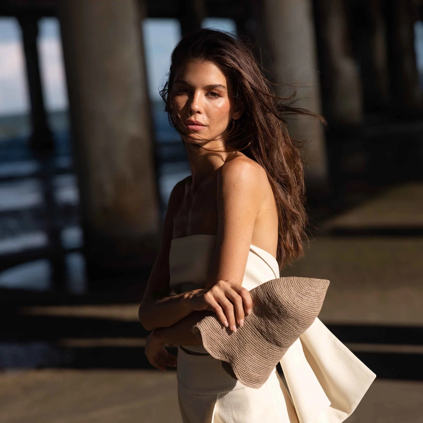 Scallop Crochet Bucket Hat | Greige