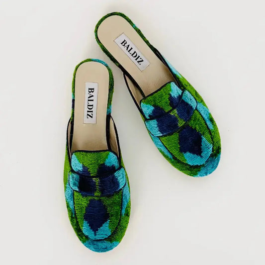 Baldiz Green & Blue Flower Poppy Slide