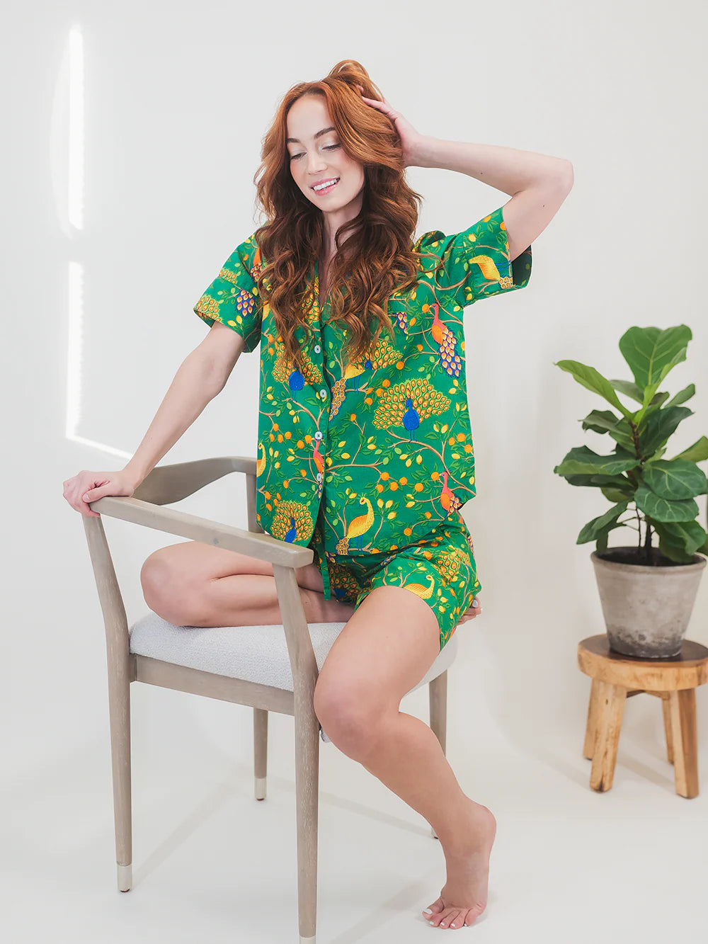 Fearless Peacock | Short Sleep Gift Set - Green - Medium