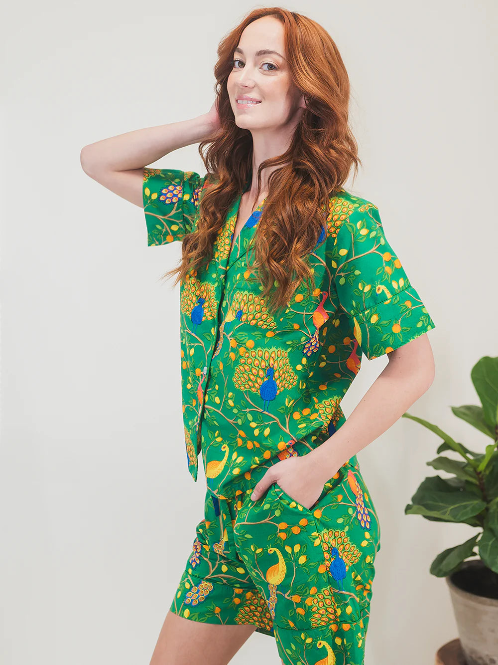 Fearless Peacock | Short Sleep Gift Set - Green - Small