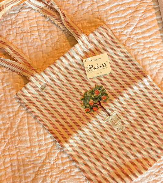 Hand Embroidered Orange Tree | Busatti Shopper Pomelo Col. 23