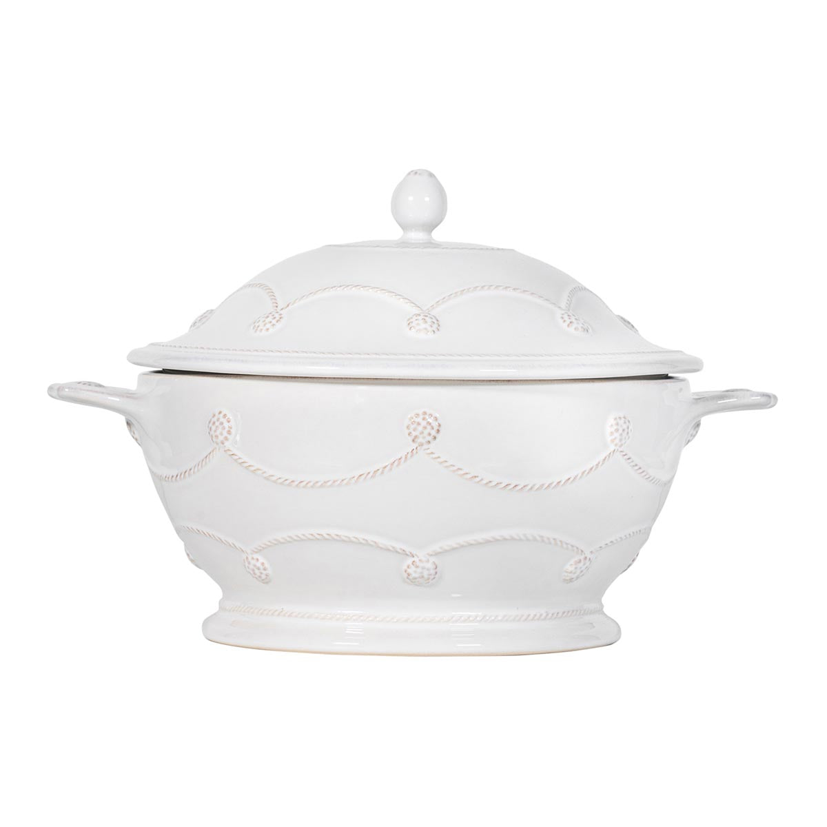 Berry & Thread Casserole with Lid - Whitewash