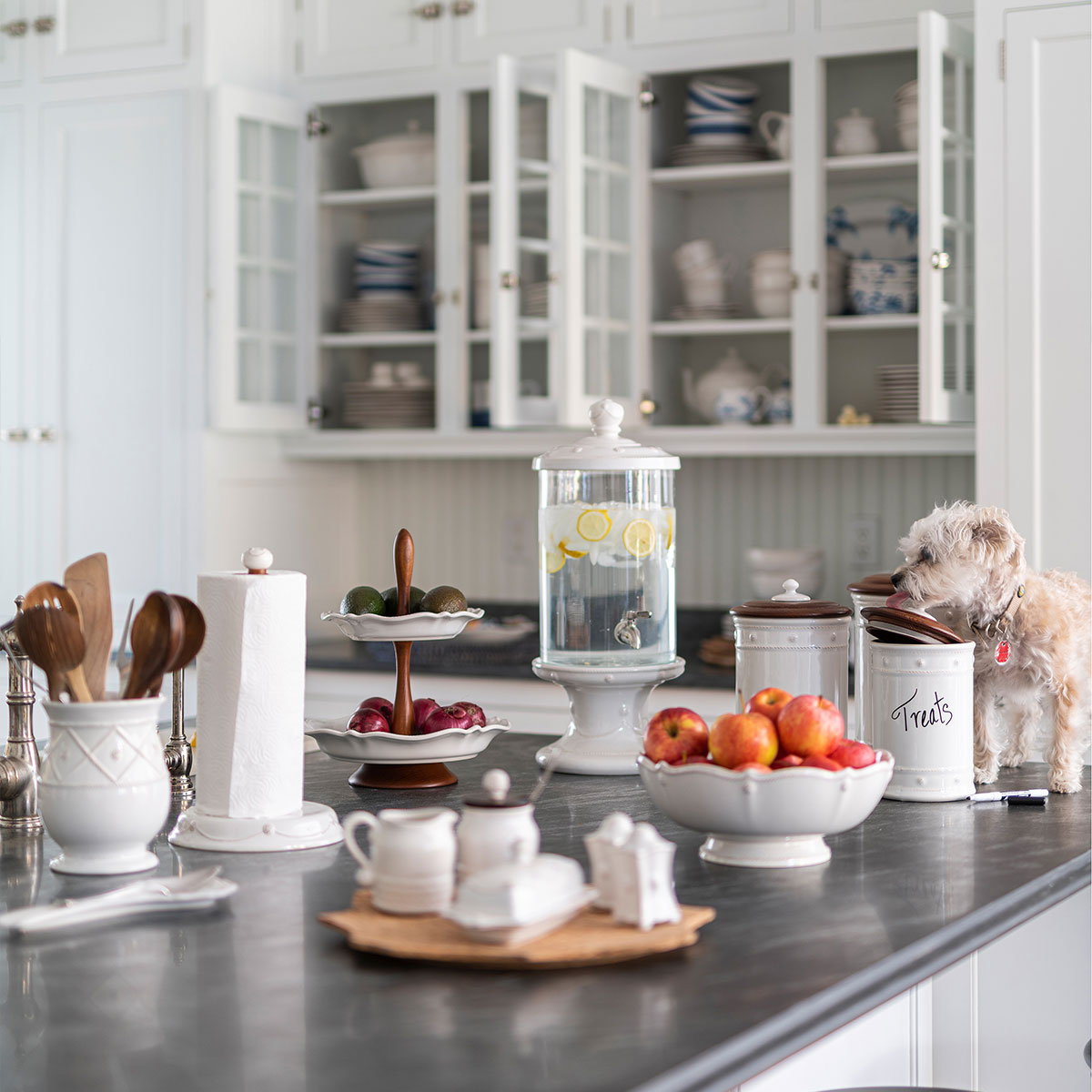Berry & Thread 11" Footed Fruit Bowl - Whitewash