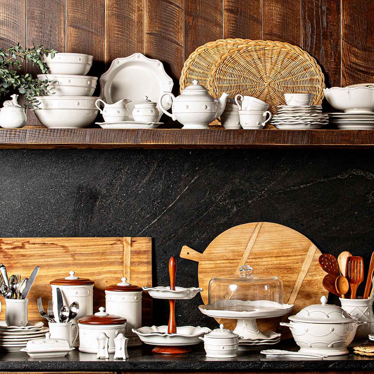 Berry & Thread 11" Footed Fruit Bowl - Whitewash