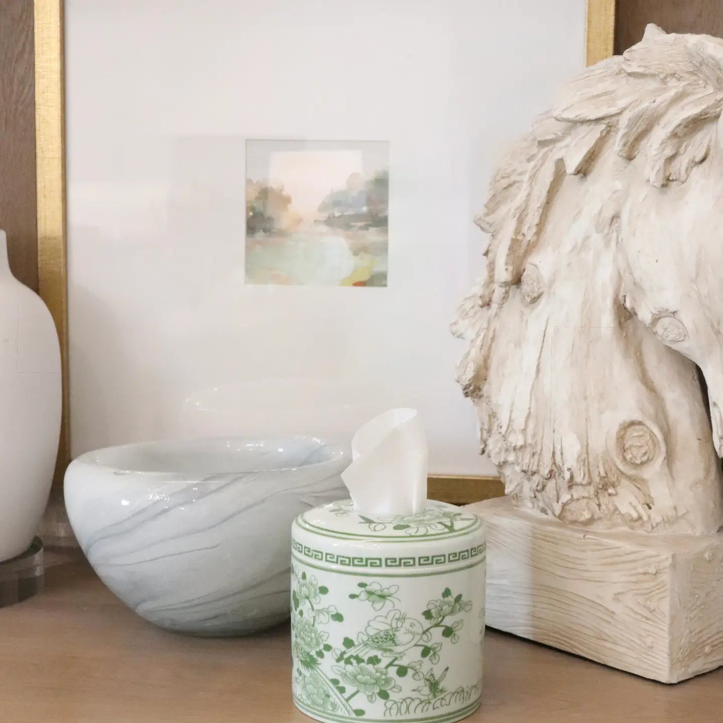 The Jade Tissue Vessel | Jade Green Floral
