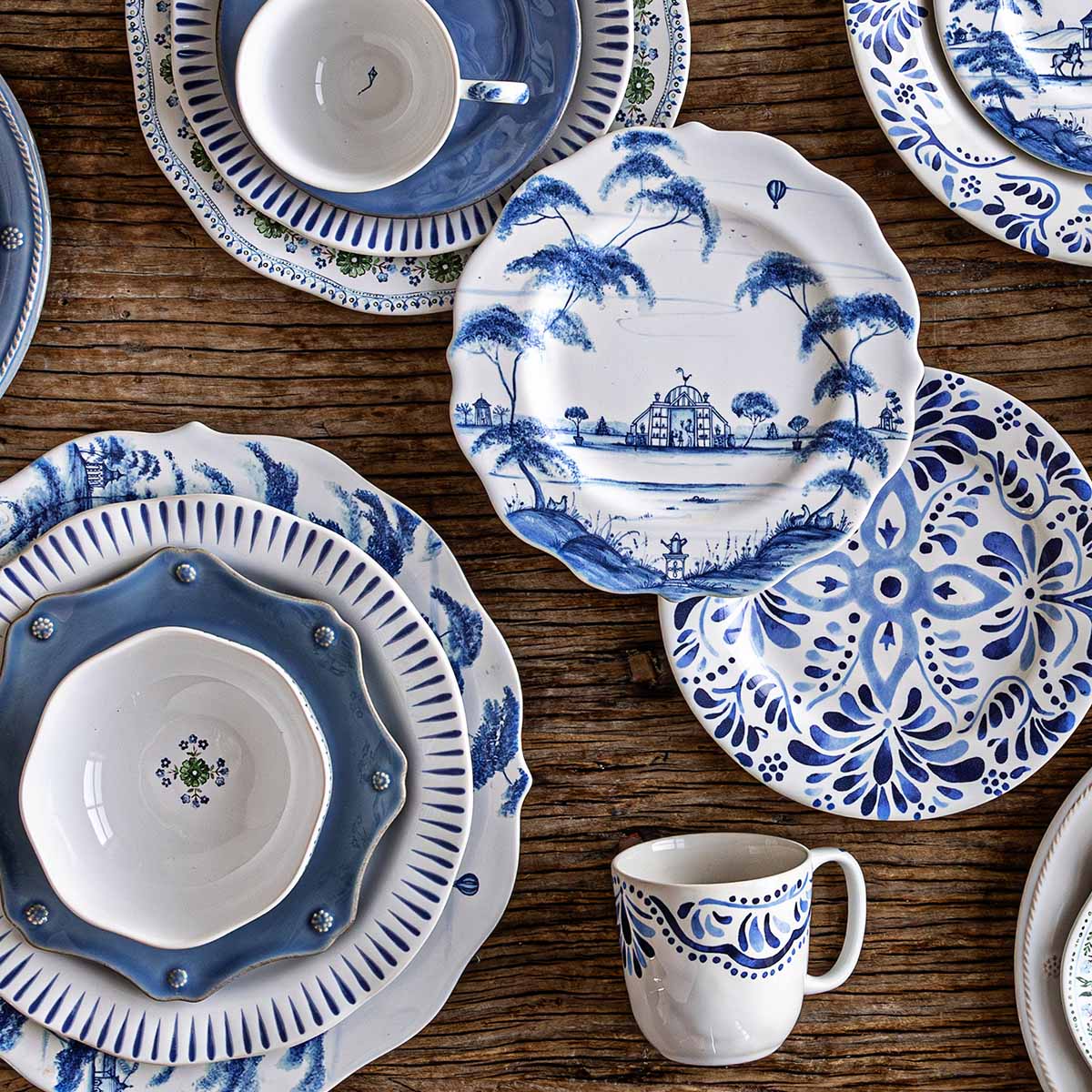 Berry & Thread Scalloped Dessert/Salad Plate - Chambray