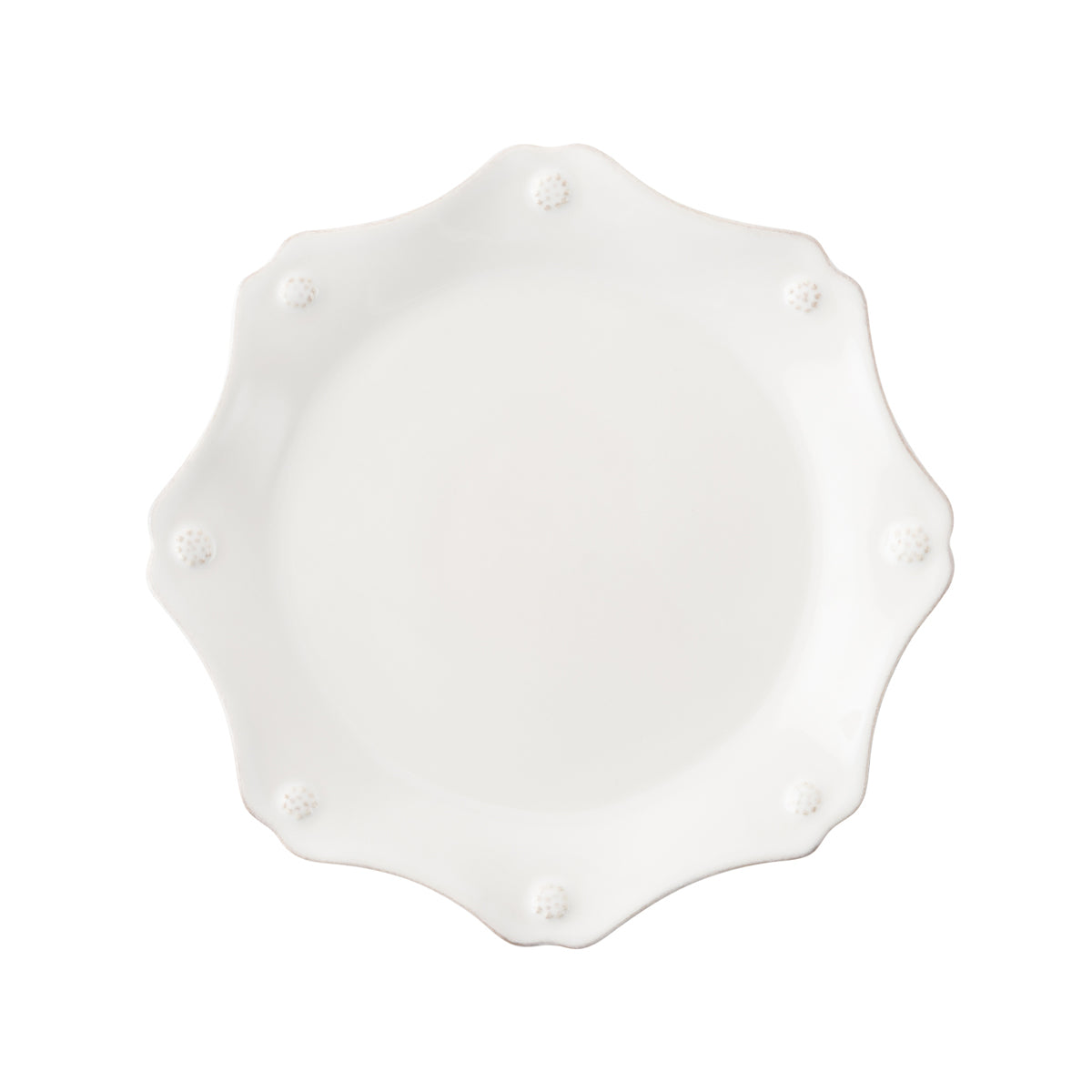 Berry & Thread Scalloped Dessert/Salad Plate - Whitewash