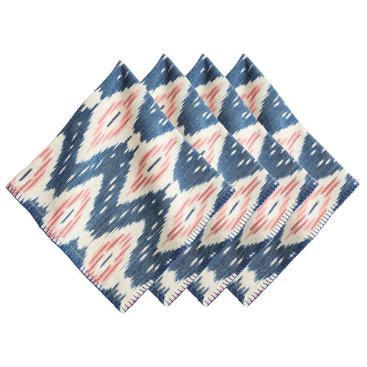 Ikat Napkin Set/4 | Blue/Pink