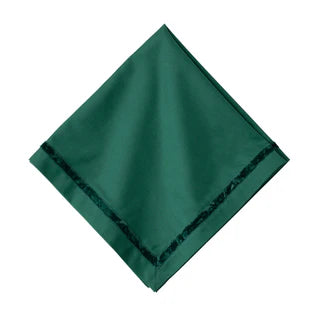 Velvet Trim Napkin - Evergreen