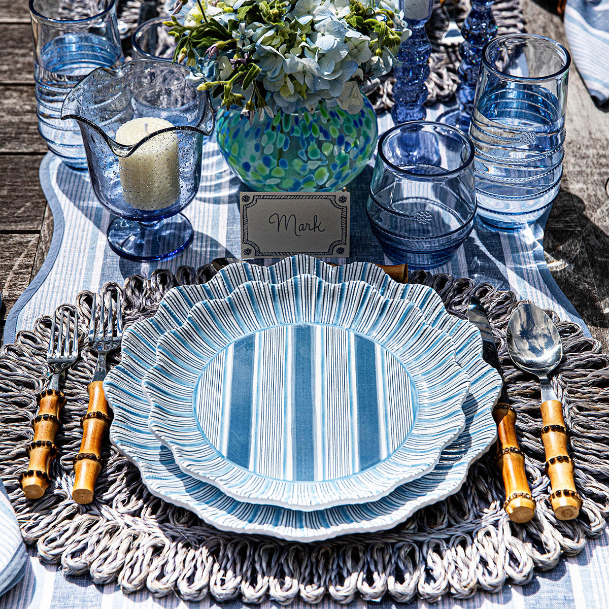 Straw Loop Oval Placemat - Chambray