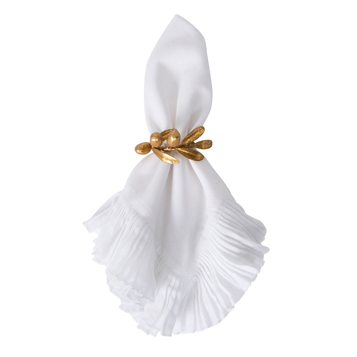 Forest Walk Leaf Napkin Ring Assorted Set/4 - Gold FW