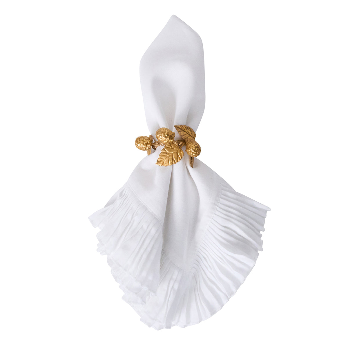 Forest Walk Leaf Napkin Ring Assorted Set/4 - Gold FW