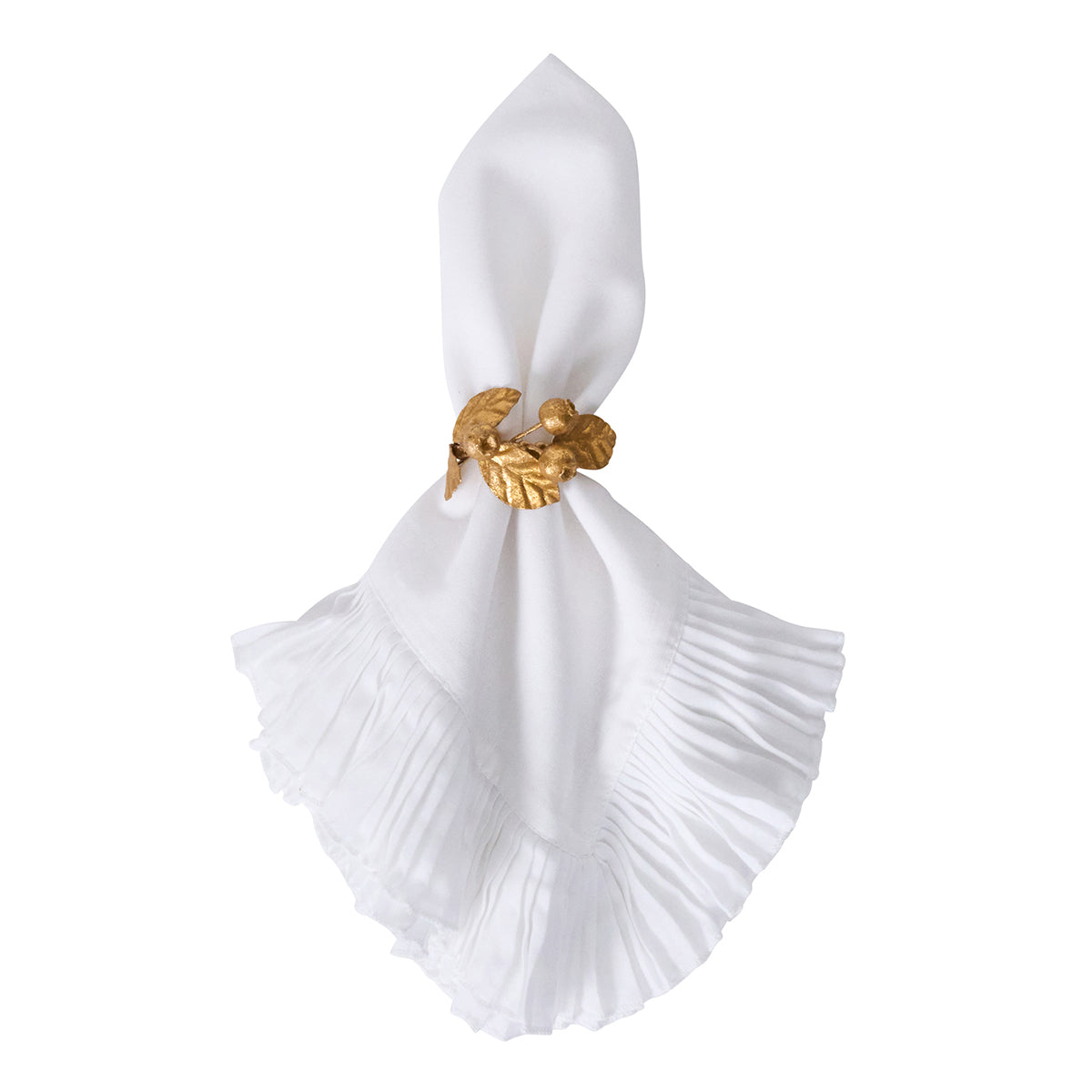 Forest Walk Leaf Napkin Ring Assorted Set/4 - Gold FW