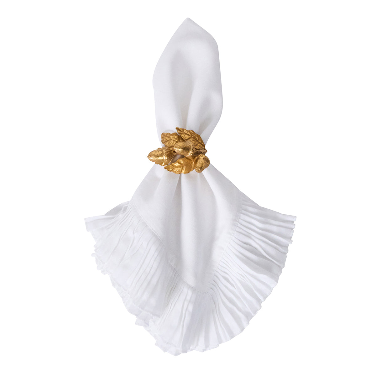 Forest Walk Leaf Napkin Ring Assorted Set/4 - Gold FW